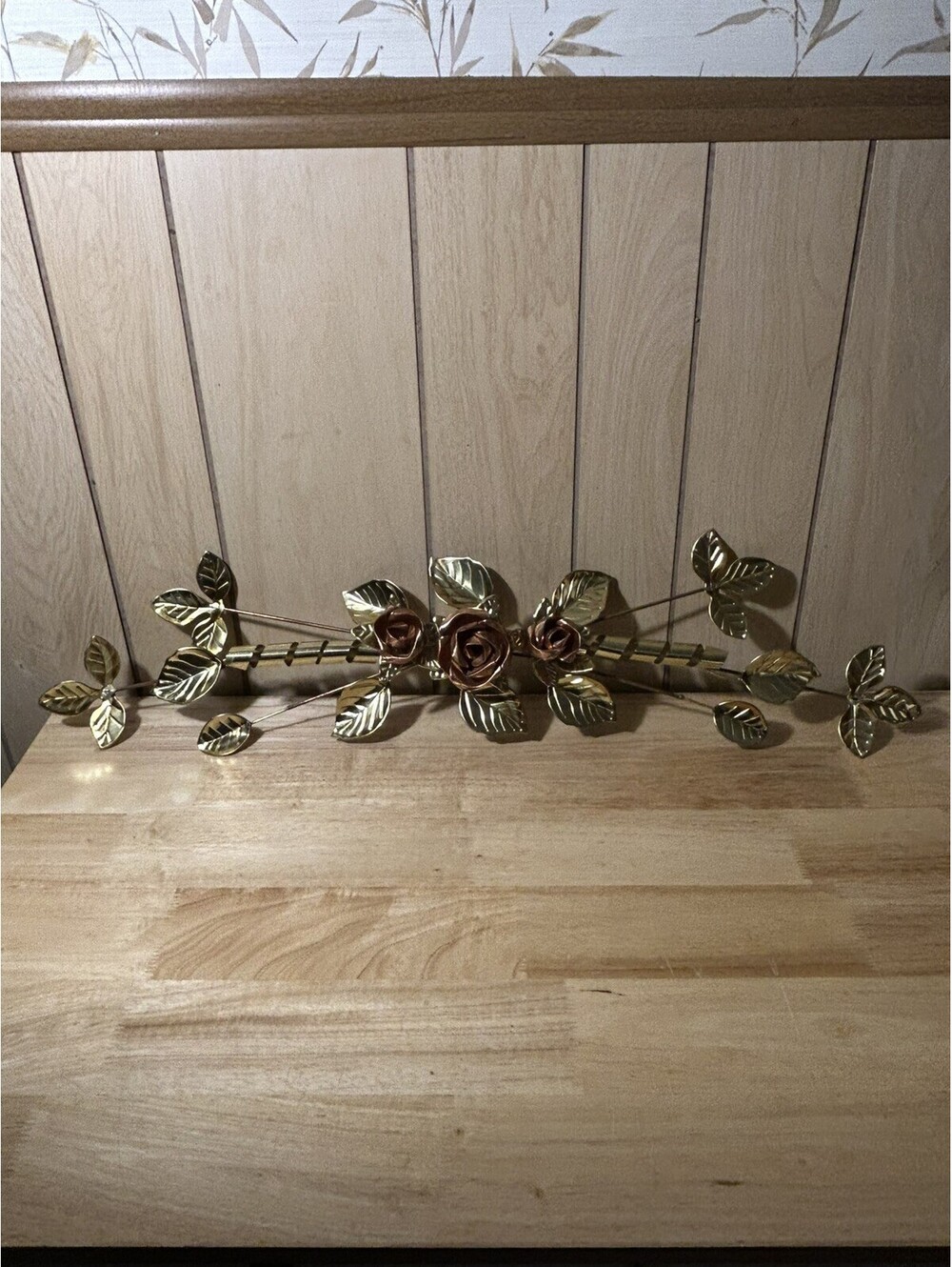 Vintage MCM 3 Rose Copper & Brass Wall Decor 1970’s
